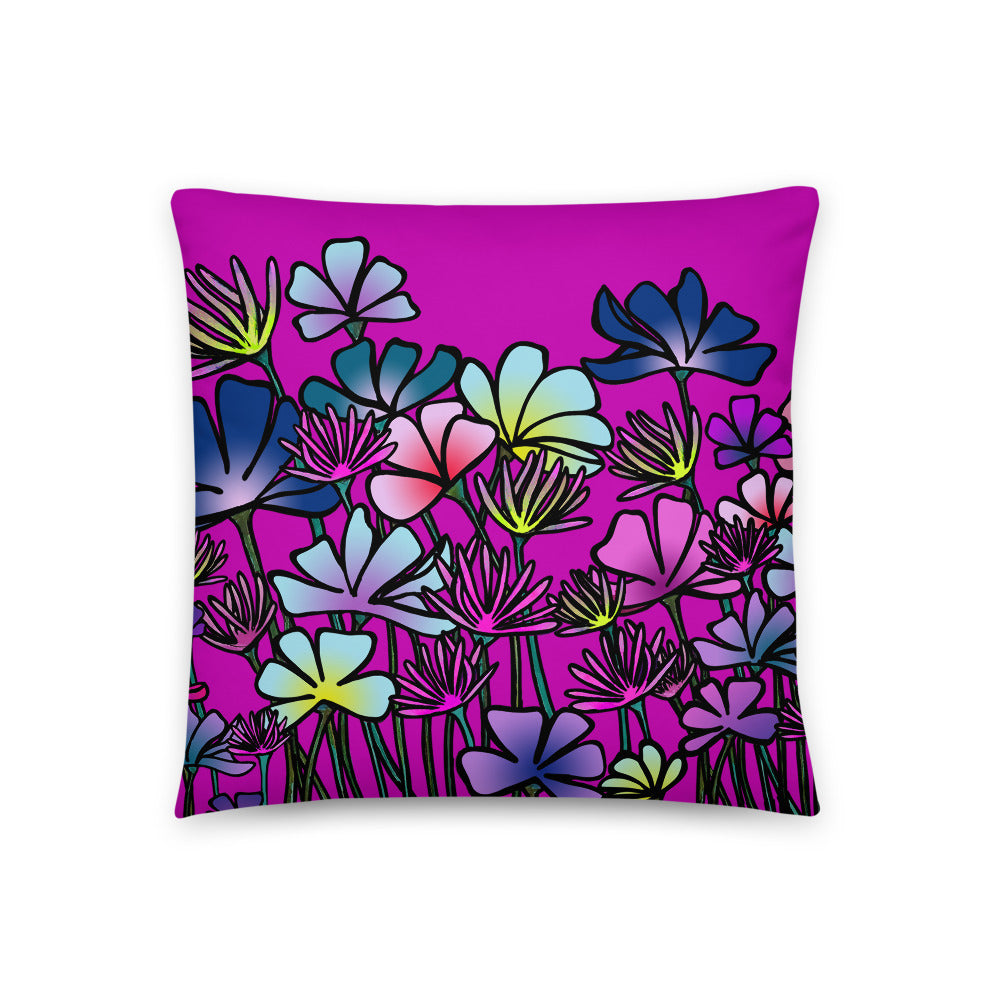 Vibrant Enchanted Bouquet Basic Pillow