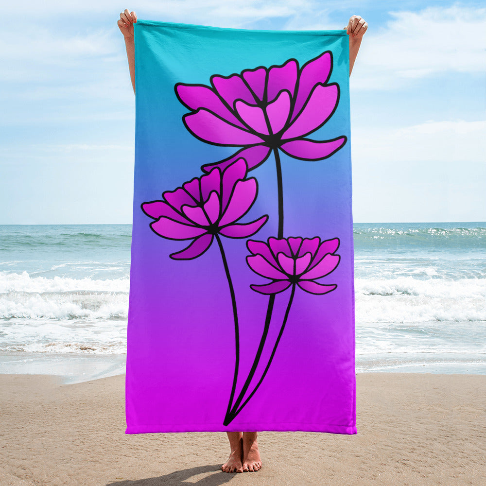 Blooming Wallflower Beach Towel